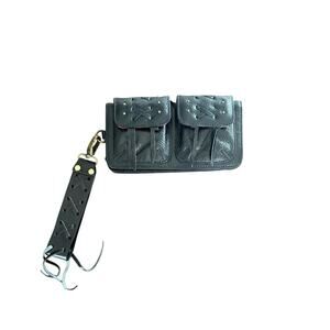 ⭐️ Levi's Black Leather Two Front Pocket Clutch Purse Wallet Women's Moto Casual